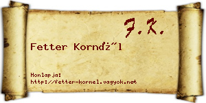 Fetter Kornél névjegykártya